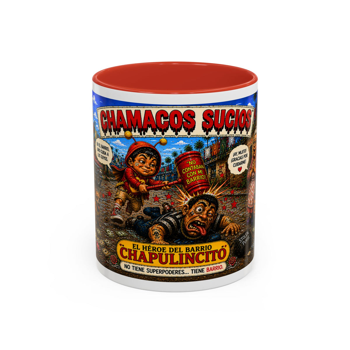 Chapulincito – El Héroe del Barrio Accent Coffee Mug (11oz & 15oz)