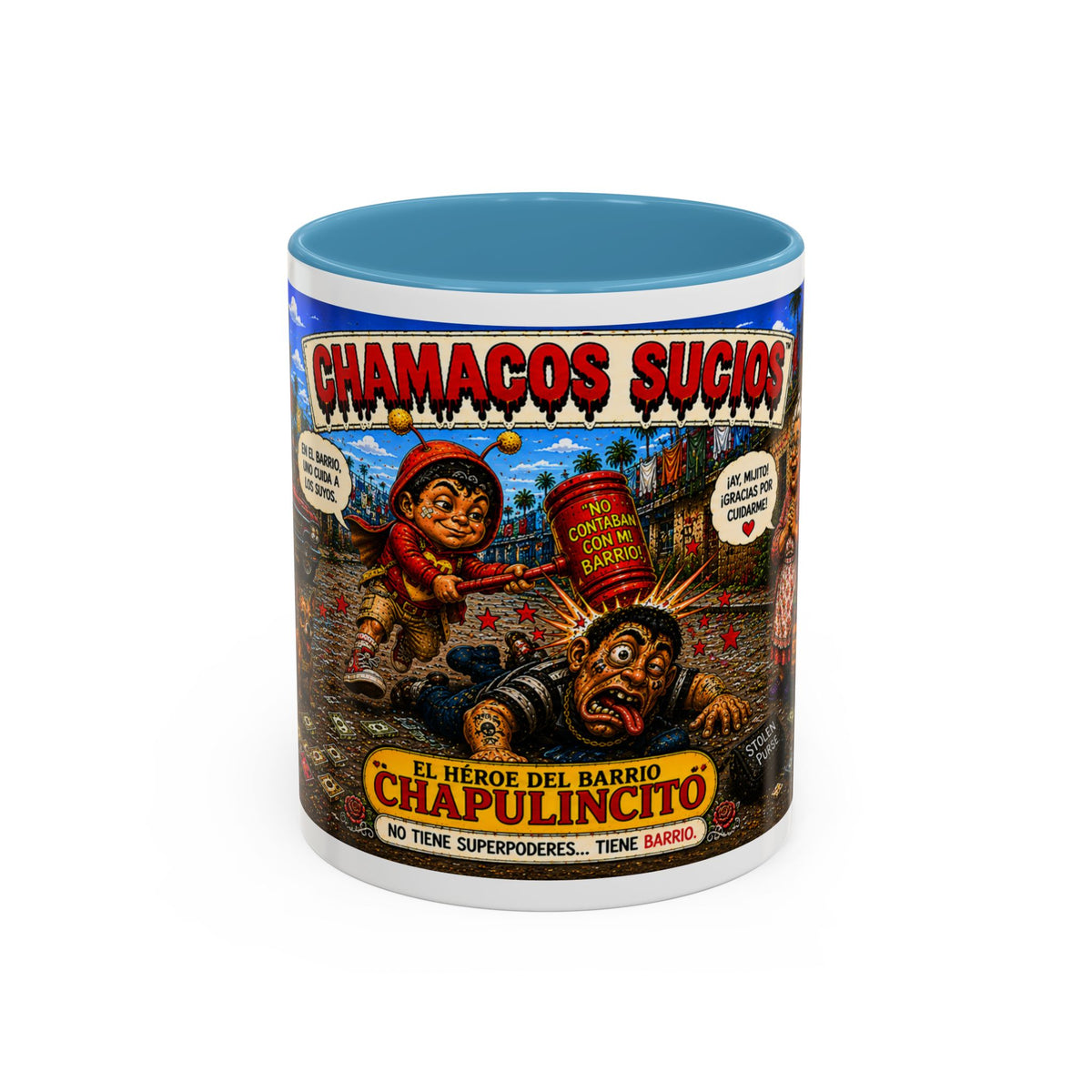 Chapulincito – El Héroe del Barrio Accent Coffee Mug (11oz & 15oz)