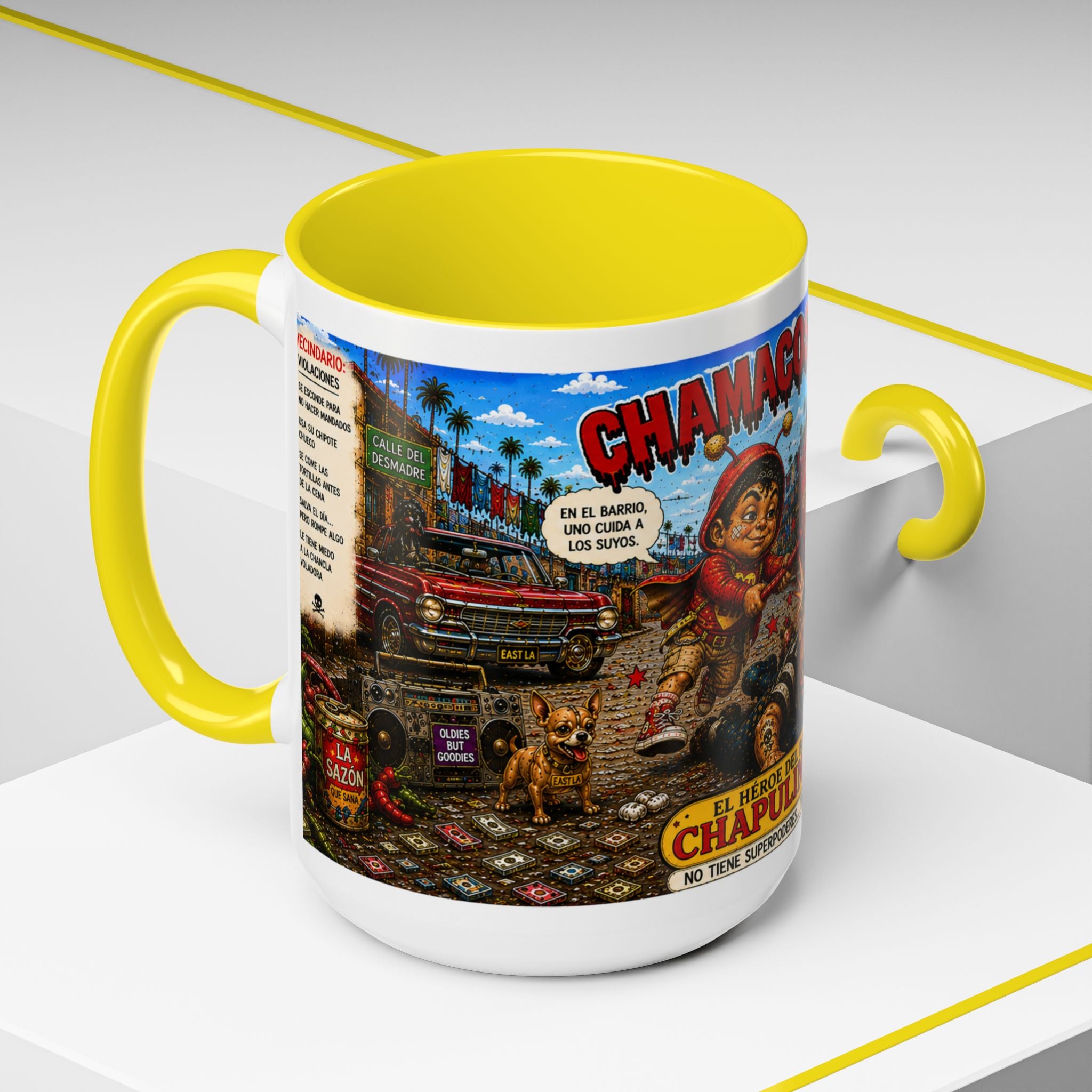 Chapulincito – El Héroe del Barrio Accent Coffee Mug (11oz & 15oz)