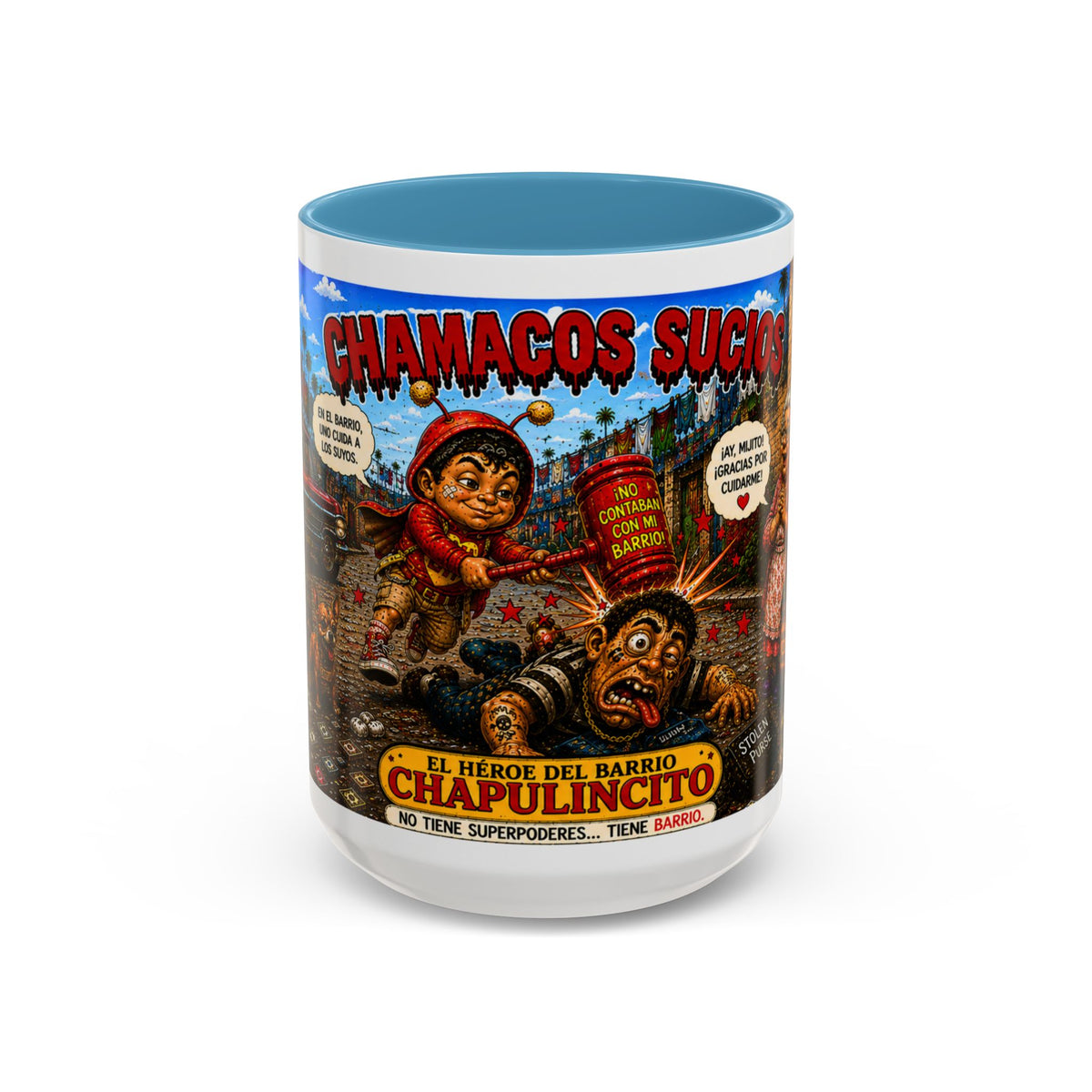 Chapulincito – El Héroe del Barrio Accent Coffee Mug (11oz & 15oz)