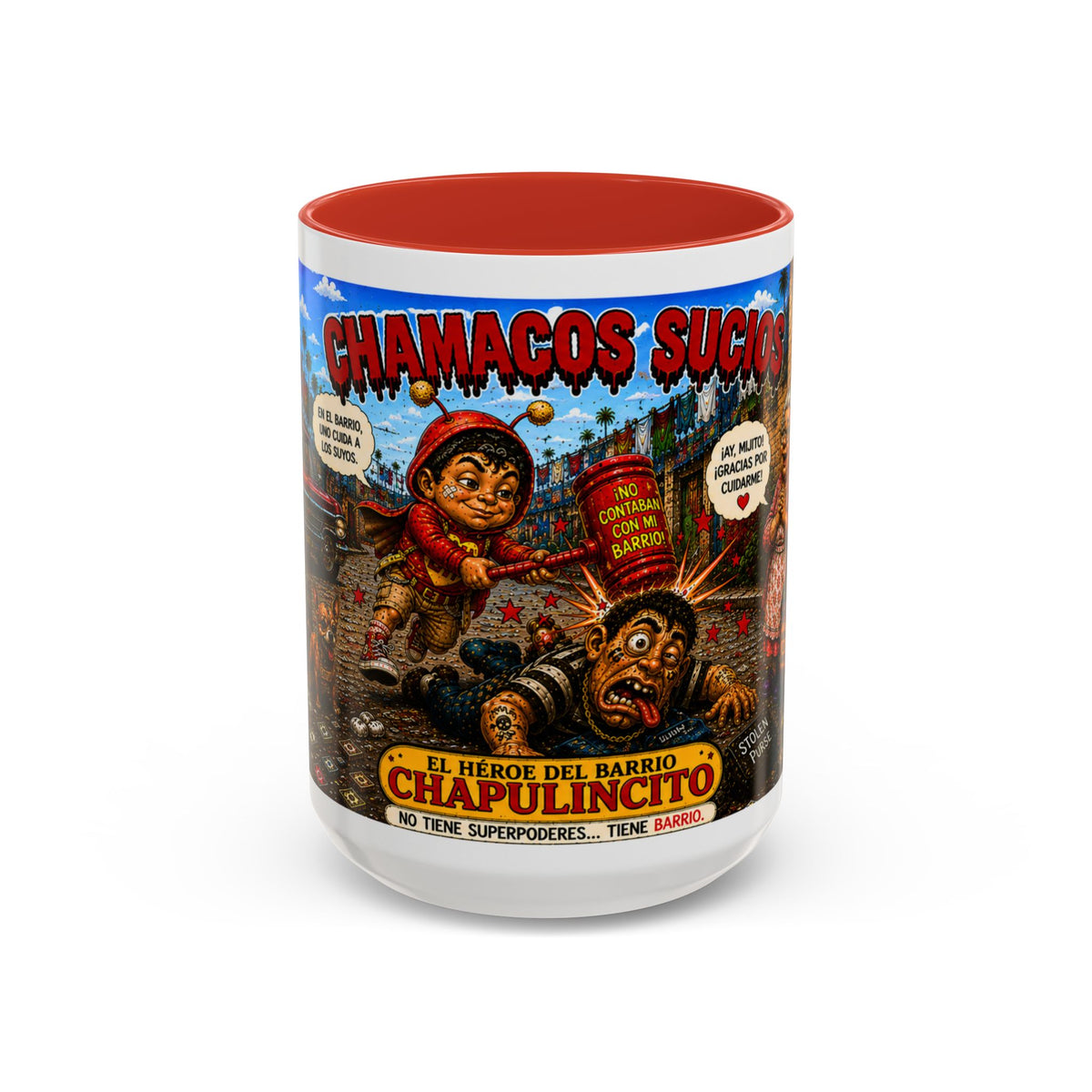 Chapulincito – El Héroe del Barrio Accent Coffee Mug (11oz & 15oz)