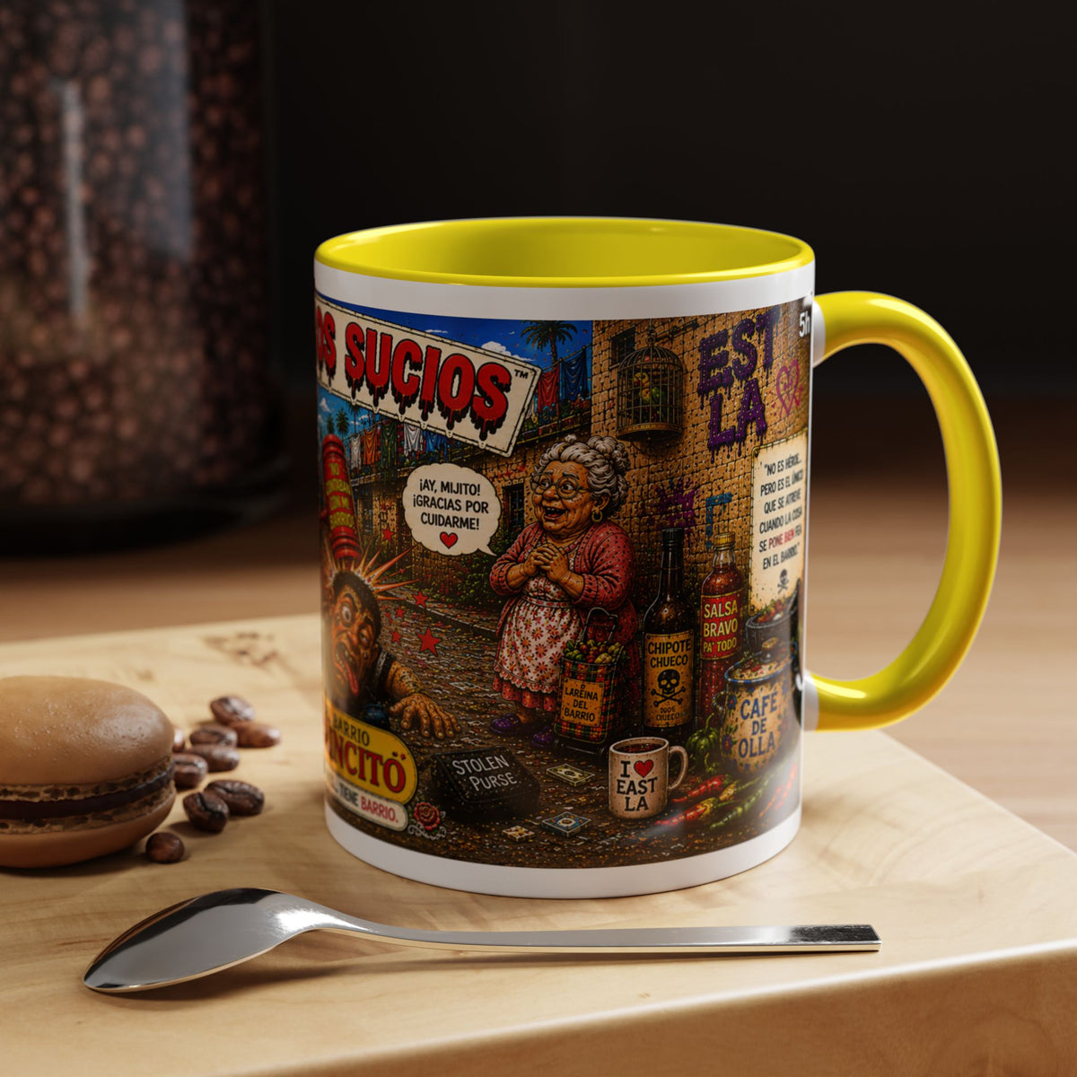 Chapulincito – El Héroe del Barrio Accent Coffee Mug (11oz & 15oz)