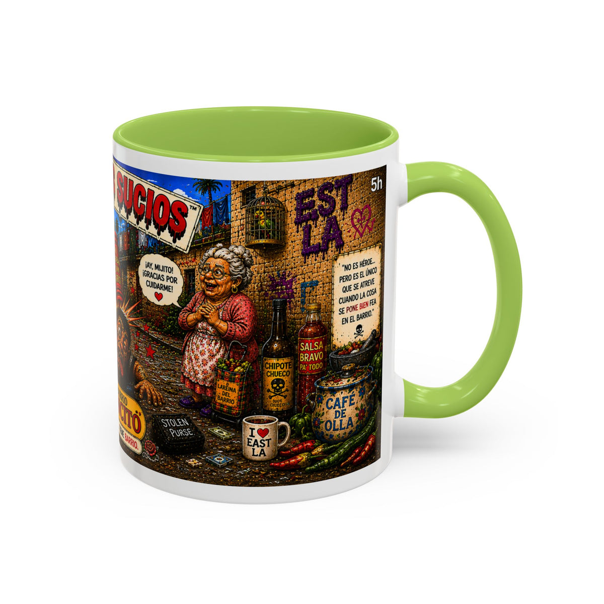 Chapulincito – El Héroe del Barrio Accent Coffee Mug (11oz & 15oz)