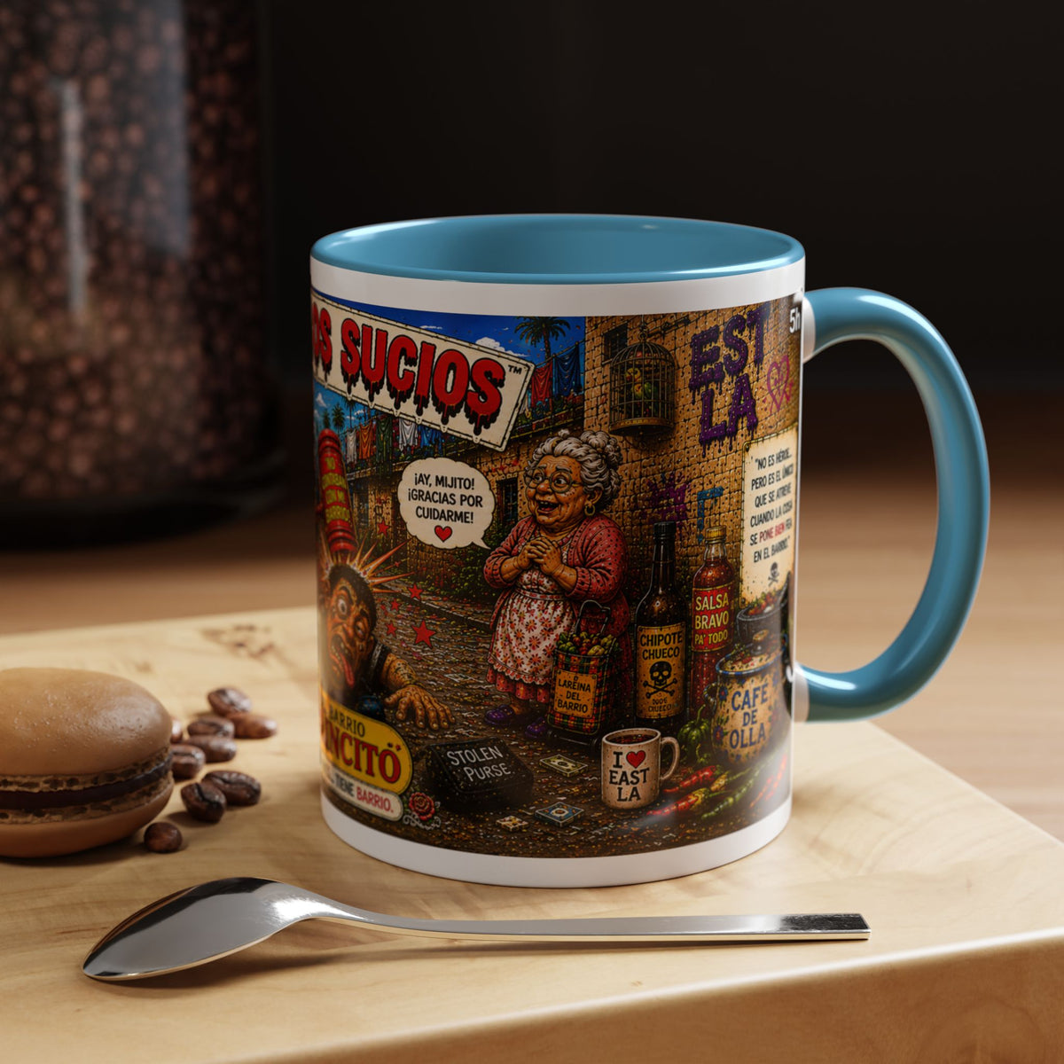 Chapulincito – El Héroe del Barrio Accent Coffee Mug (11oz & 15oz)