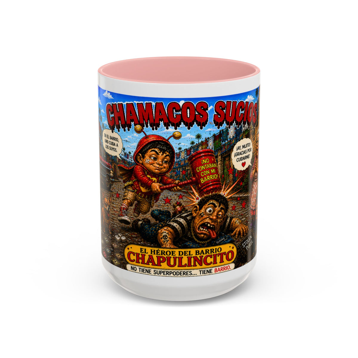 Chapulincito – El Héroe del Barrio Accent Coffee Mug (11oz & 15oz)