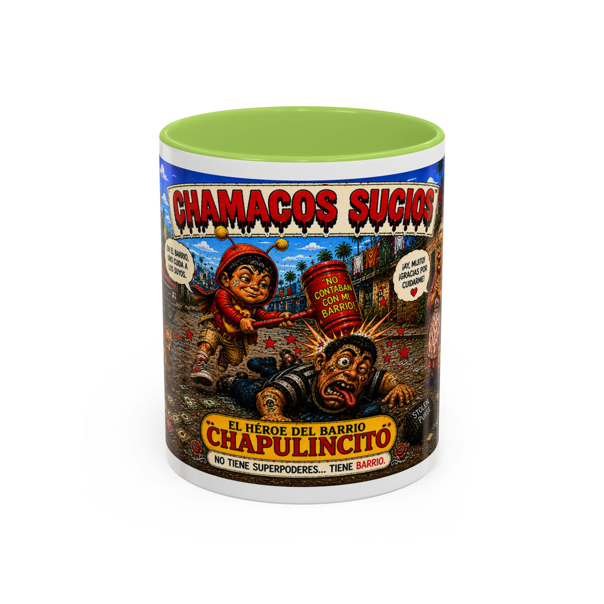 Chapulincito – El Héroe del Barrio Accent Coffee Mug (11oz & 15oz)