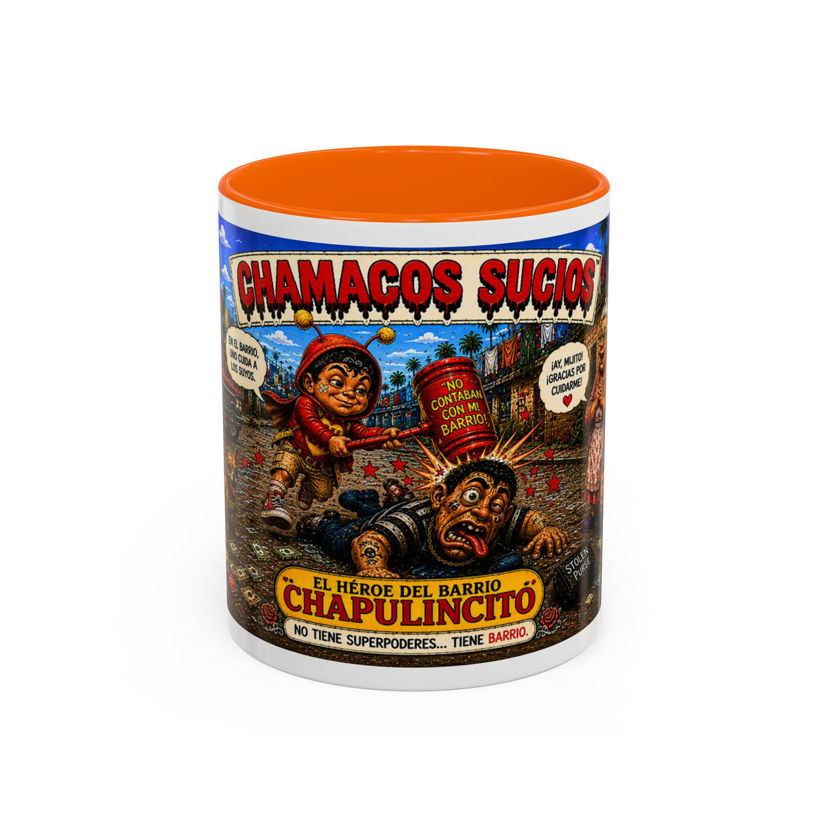 Chapulincito – El Héroe del Barrio Accent Coffee Mug (11oz & 15oz)