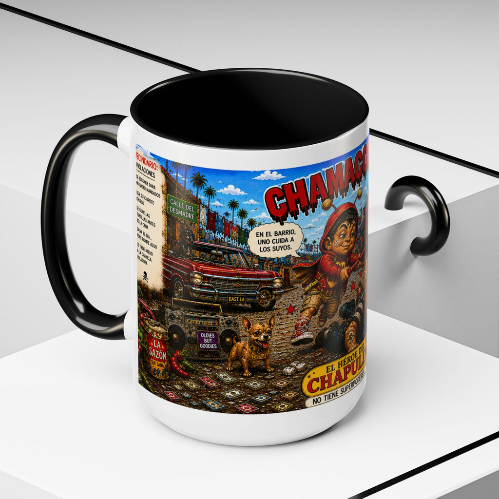 Chapulincito – El Héroe del Barrio Accent Coffee Mug (11oz & 15oz)
