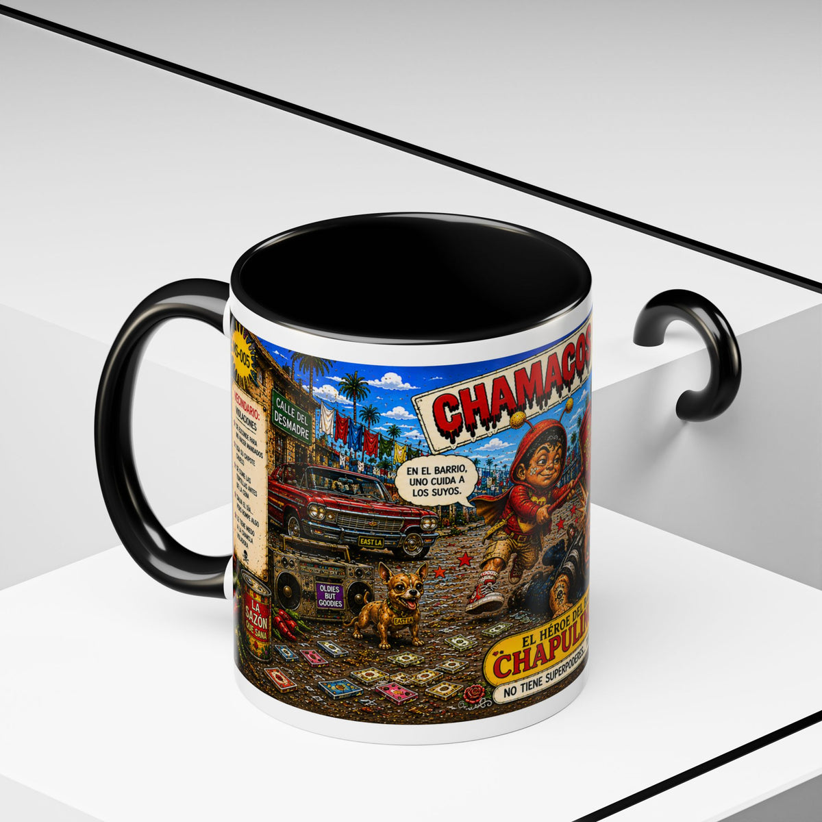 Chapulincito – El Héroe del Barrio Accent Coffee Mug (11oz & 15oz)