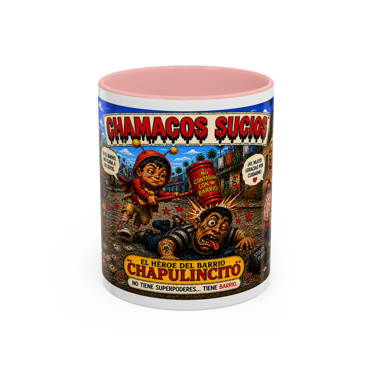 Chapulincito – El Héroe del Barrio Accent Coffee Mug (11oz & 15oz)