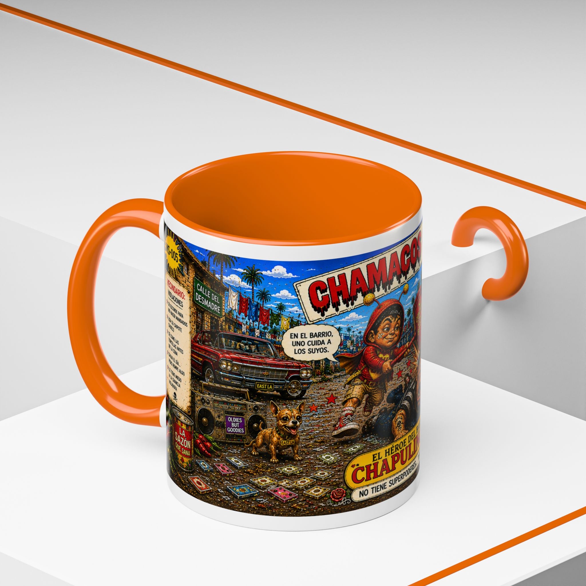 Chapulincito – El Héroe del Barrio Accent Coffee Mug (11oz & 15oz)