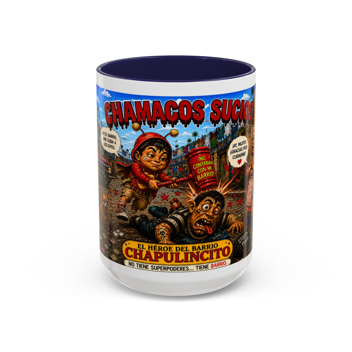 Chapulincito – El Héroe del Barrio Accent Coffee Mug (11oz & 15oz)