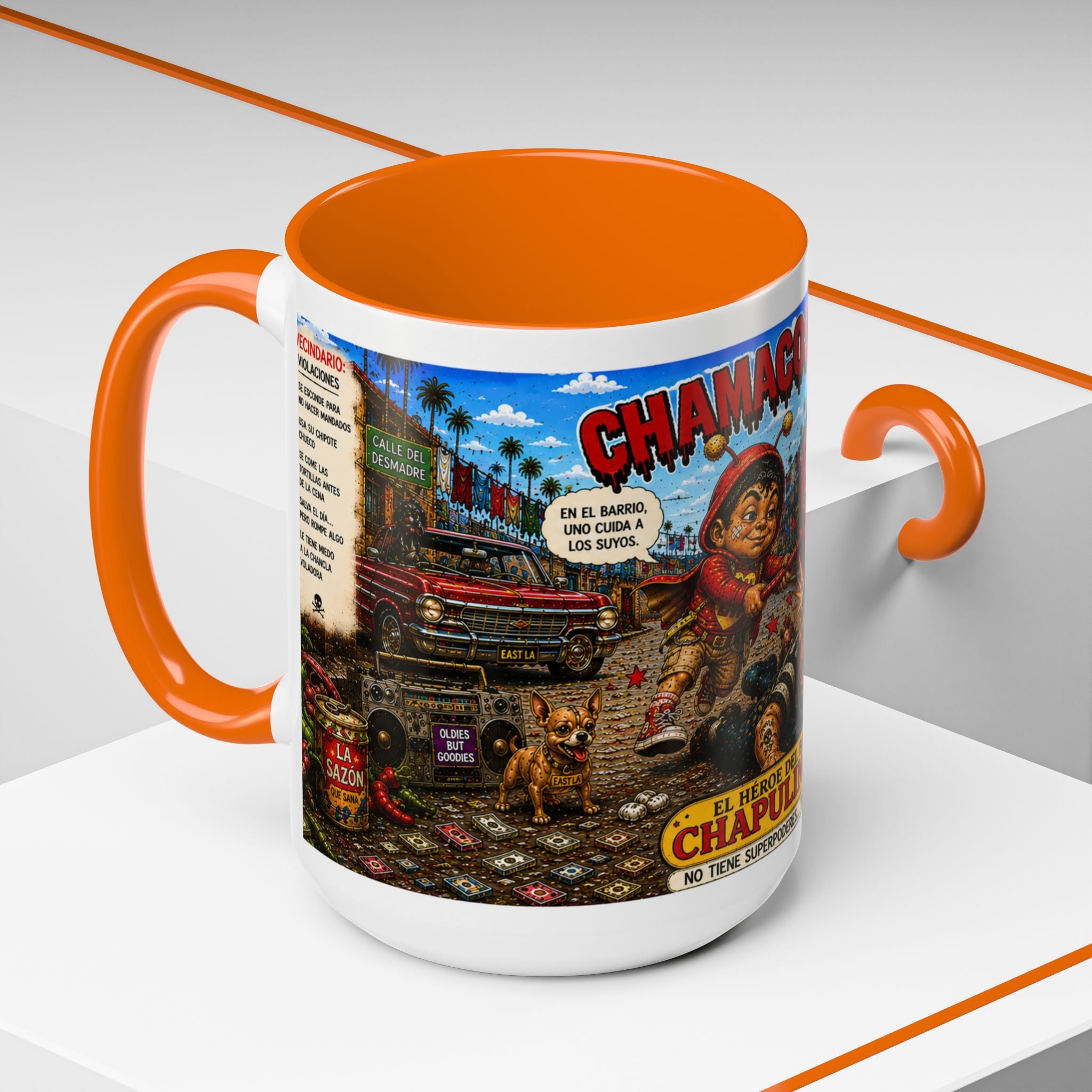 Chapulincito – El Héroe del Barrio Accent Coffee Mug (11oz & 15oz)