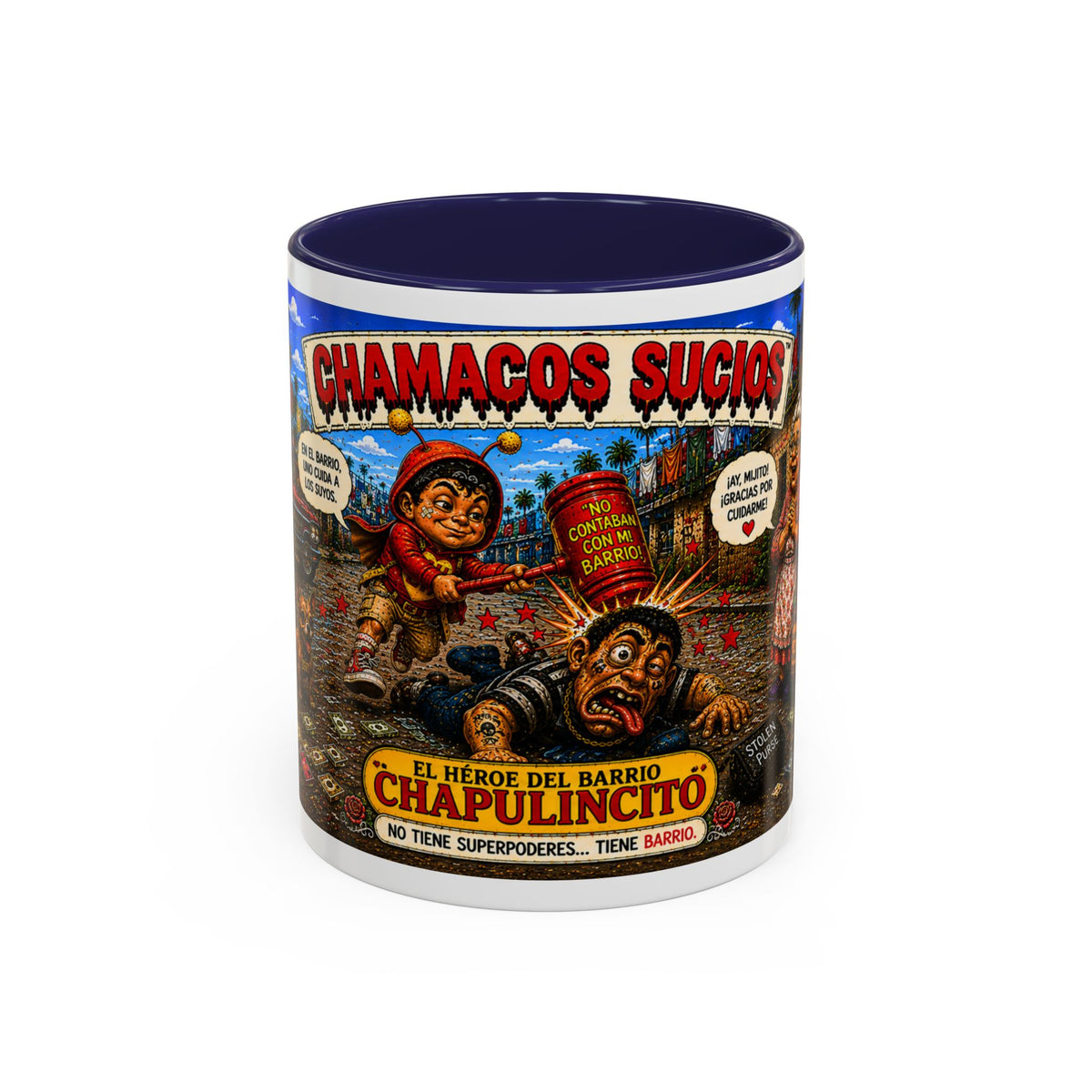 Chapulincito – El Héroe del Barrio Accent Coffee Mug (11oz & 15oz)