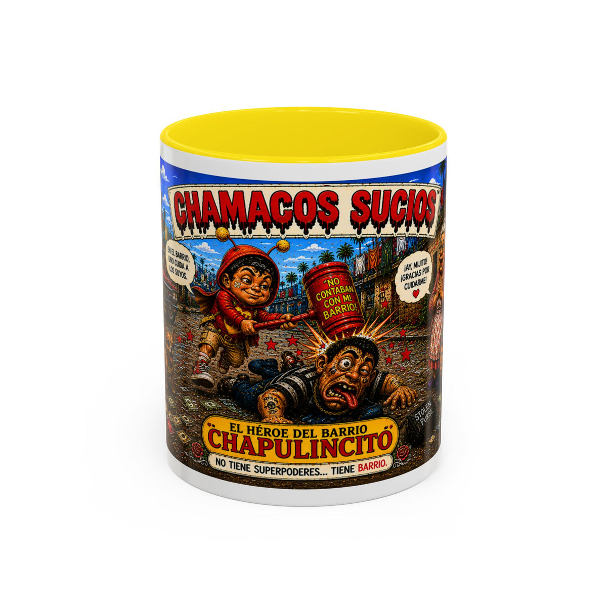 Chapulincito – El Héroe del Barrio Accent Coffee Mug (11oz & 15oz)