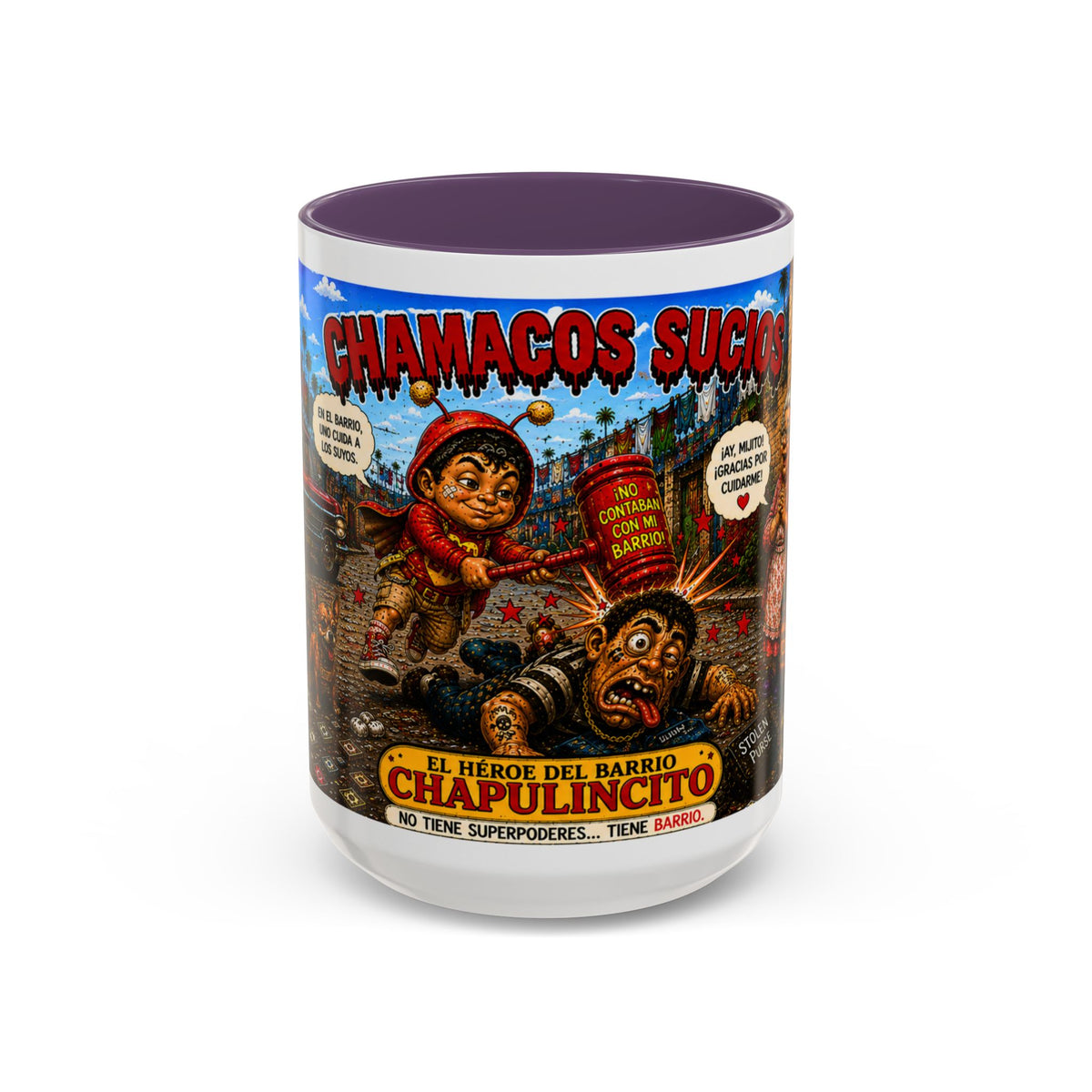 Chapulincito – El Héroe del Barrio Accent Coffee Mug (11oz & 15oz)