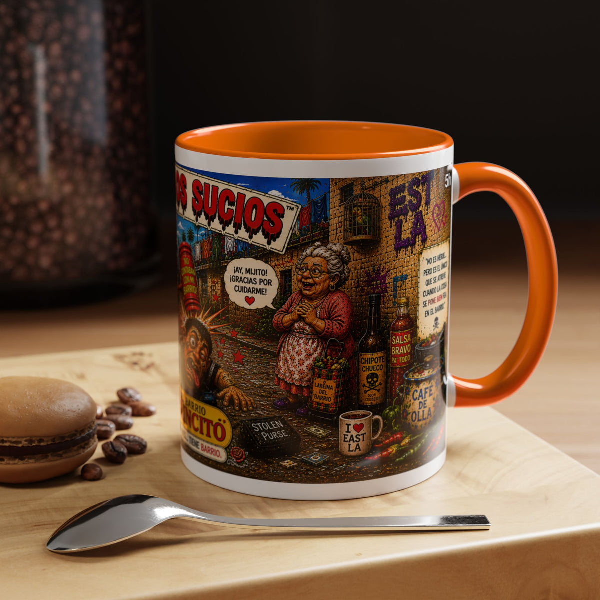 Chapulincito – El Héroe del Barrio Accent Coffee Mug (11oz & 15oz)
